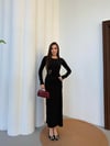 KADIN TOKA DETAYLI SANDY ELBİSE