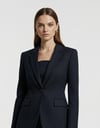 Diana Lacivert Çizgili Kruvaze Ceket