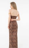 Reine Leopar Asimetrik Yaka Maxi Elbise