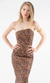 Reine Leopar Asimetrik Yaka Maxi Elbise