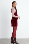 Bordo Askılı Muse Kadife Mini Elbise