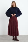 Bordo Calia Volanlı Süet Etek