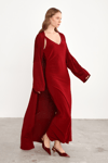 Bordo Liora İkili Set – Elbise & Cape