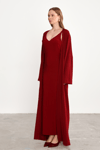 Bordo Liora İkili Set – Elbise & Cape