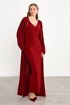 Bordo Liora İkili Set – Elbise & Cape