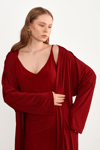 Bordo Liora İkili Set – Elbise & Cape