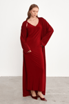 Bordo Liora İkili Set – Elbise & Cape