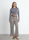 Füme Reign Boru Paça Casual Pantolon