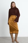 Gold Nola Saten Midi Etek