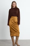 Gold Nola Saten Midi Etek