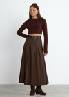 Kahve Kael Crop Bluz