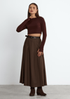Kahve Kael Crop Bluz