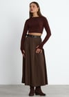 Kahve Kael Crop Bluz
