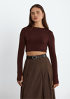 Kahve Kael Crop Bluz