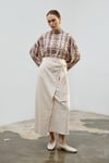Kahve Kareli Ivory Bluz