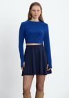 Lacivert Kael Crop Bluz