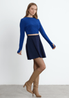 Lacivert Kael Crop Bluz