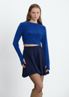 Lacivert Kael Crop Bluz