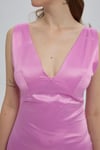 Pembe Elara Saten Elbise