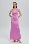 Pembe Elara Saten Elbise