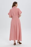 Pembe Vera Midi Elbise