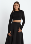 Siyah Kael Crop Bluz
