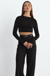 Siyah Reign Boru Paça Casual Pantolon