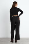 Siyah Reign Boru Paça Casual Pantolon