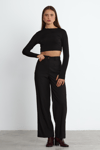 Siyah Reign Boru Paça Casual Pantolon