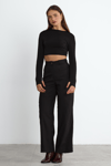 Siyah Reign Boru Paça Casual Pantolon