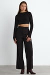 Siyah Reign Boru Paça Casual Pantolon