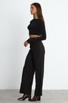 Siyah Reign Boru Paça Casual Pantolon