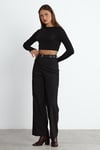 Siyah Reign Boru Paça Casual Pantolon