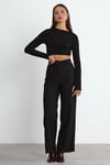 Siyah Reign Boru Paça Casual Pantolon