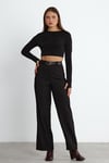 Siyah Reign Boru Paça Casual Pantolon