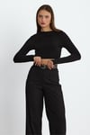 Siyah Reign Boru Paça Casual Pantolon