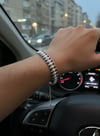 Premium Lapis Lazuli & İnci Doğal Taş Unisex Gümüş Bileklik Ayarlanabilir Tasarım