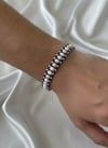 Premium Lapis Lazuli & İnci Doğal Taş Unisex Gümüş Bileklik Ayarlanabilir Tasarım