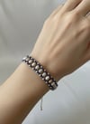 Premium Lapis Lazuli & İnci Doğal Taş Unisex Gümüş Bileklik Ayarlanabilir Tasarım
