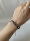 Premium Lapis Lazuli & İnci Doğal Taş Unisex Gümüş Bileklik Ayarlanabilir Tasarım