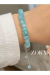 Sertifikalı Doğal Akik Taş Bileklik İpli- Kadın Erkek Mavi Akik Bileklik, Unisex
