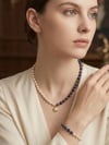Sertifikalı Gerçek Inci Lapis Lazuli  bileklik set, Inci Ve Lapis Taşlı set, Gerçek Inci