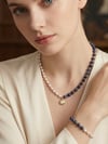 Sertifikalı Gerçek Inci Lapis Lazuli  bileklik set, Inci Ve Lapis Taşlı set, Gerçek Inci
