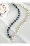 Sertifikalı Gerçek Inci Lapis Lazuli Kolye, Inci Ve Lapis Taşı Kolye, Gerçek Inci Kolye, Lapis Kolye