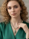 Sertifikalı Hakiki prehnit taşı set, Özel tasarım ,sınırlı sayıda ürünü , kolye , küpe