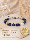 Zokak Gerçek Lapis Lazuli ve Barok İnci Doğal Taş Bileklik - Başarı, Enerji ve Çakra Taşı - Altın Kaplama
