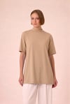 Kısa Kollu Basic Bluz Nude