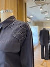 Zincir İşlemeli Gömlek Yaka Pantolonlu Takım İndigo