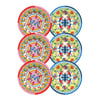 Baci Milano Dolce Far Niente Mavi ve Pembe Renkli Karışık 6 Parça Melamin Pasta Tabağı 21 cm 