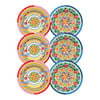Baci Milano Dolce Far Niente Mavi ve Pembe Renkli Karışık 6 Parça Melamin Servis Tabağı 28 cm 